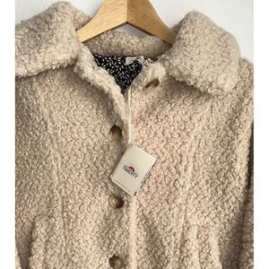 NWT Faherty‎ Women's Small Timber Ridge High Pile Fleece Sherpa Jacket Snowfall